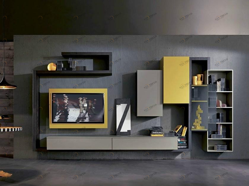 Fimar Оборудованная лакированная стена с тумбой под телевизор Side system sun-id-1375085