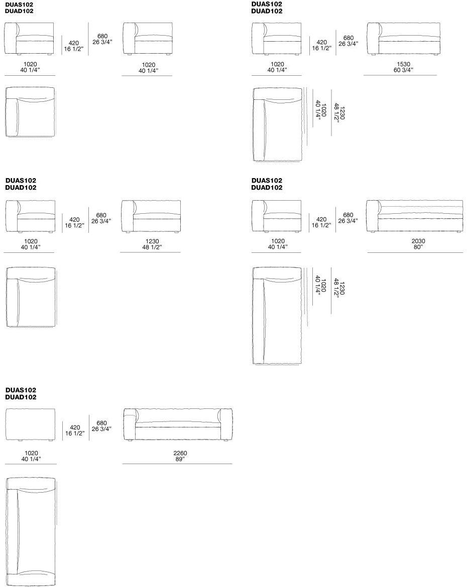 Poliform Съемный тканевый диван Dune sun-id-1450619 - Вид №5