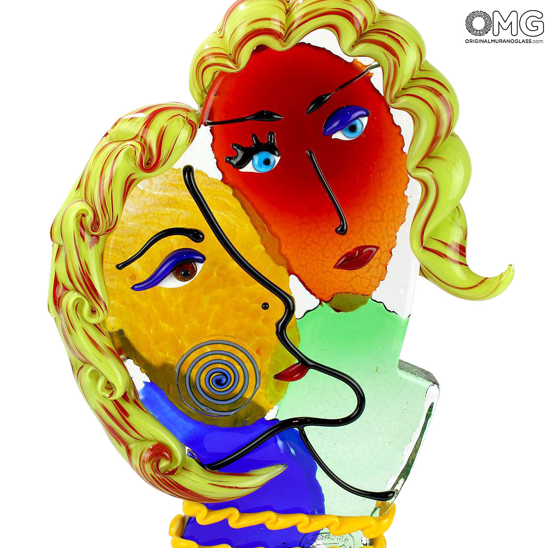 4726 ORIGINALMURANOGLASS Скульптура Голова Женщины - Pop Art - Original Murano Glass OMG 29 см PICASSO - Вид №1