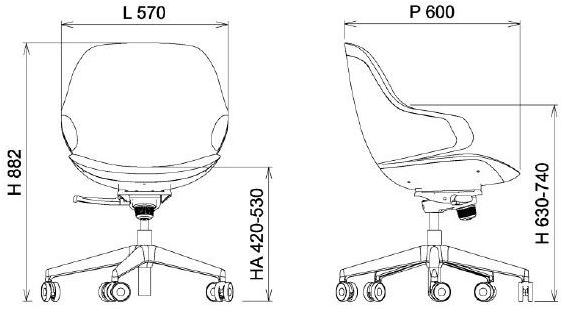TABISSO Офисное кресло из кожи с 5 спицами Ciel! sun-id-1504706 - Вид №5