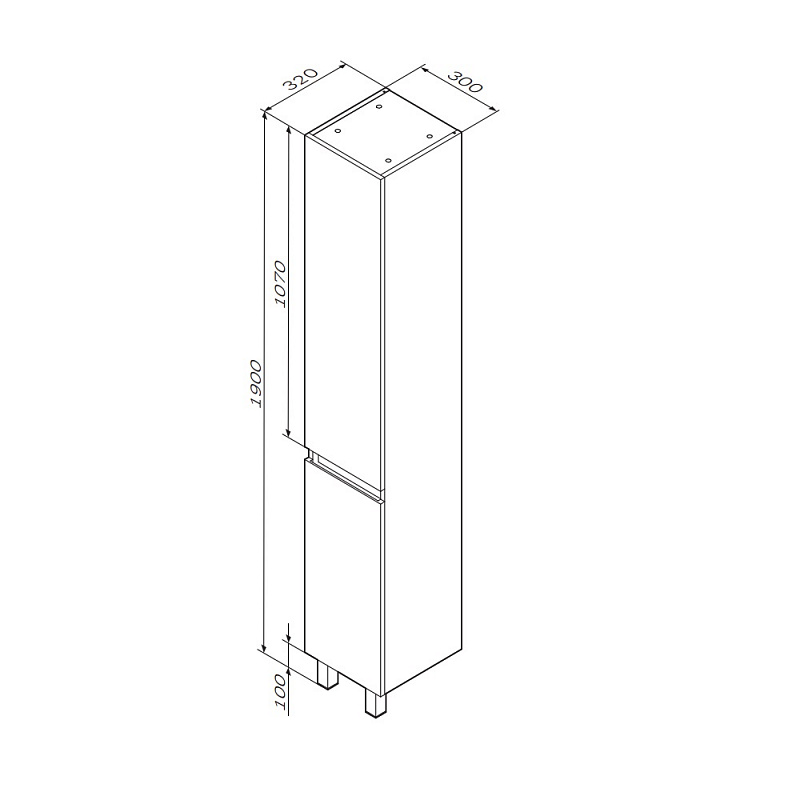 M85ACSR0306WG шкаф-колонна напольный правый 30 см двери цвет: белый глянец AM.PM X-Joy  - Вид №4