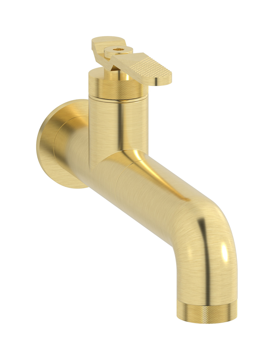 Встроенный в стену смеситель для раковины на 1 отверстие в комплекте с донным клапаном WE ARE IB b2209is Brushed Pale Gold Bold