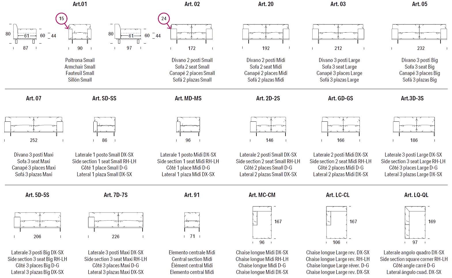 Felis 4-х местный тканевый диван с шезлонгом Evergreen sun-id-1360870 - Вид №13
