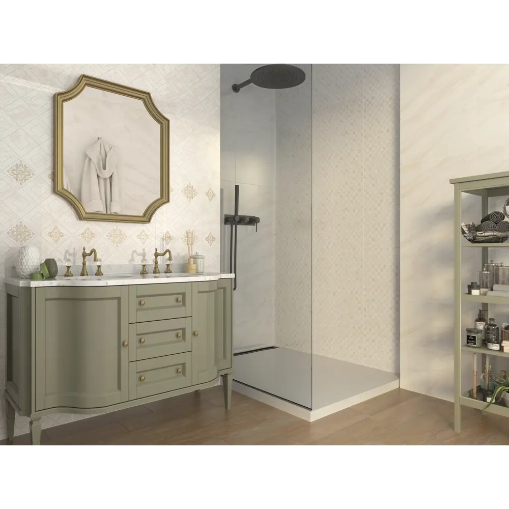 86745670 Декор настенный Шахтинская Плитка Тиана 25x40 см глянцевый цвет бежевый с рисунком STLM-0946585  - Вид №3