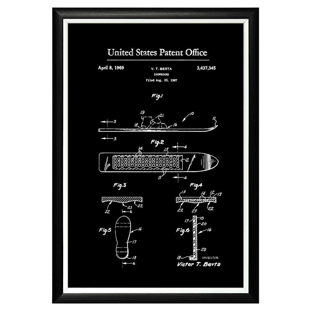 896521346_1818 Арт-постер «Патент на сноуборд, 1969» Object Desire 