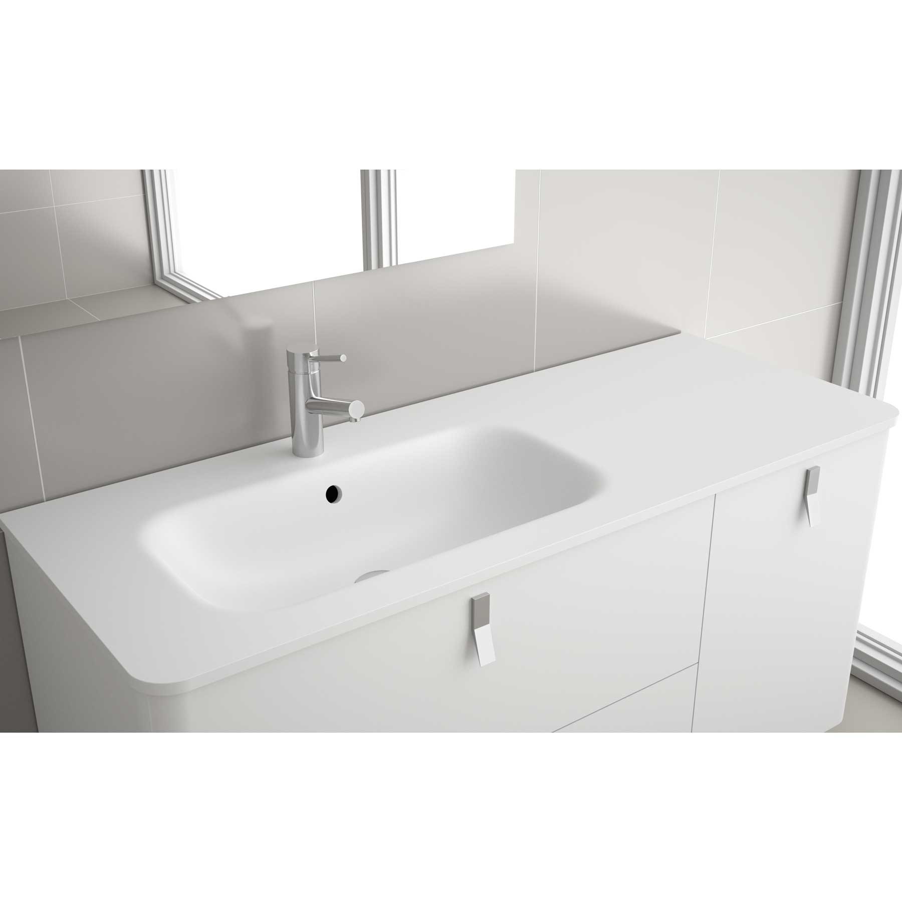 24543 SALGAR Раковина UNIIQ 905 Тумба для хранения справа МАТОВЫЙ МИНЕРАЛСОЛИД 905 x 15 x 460 мм 