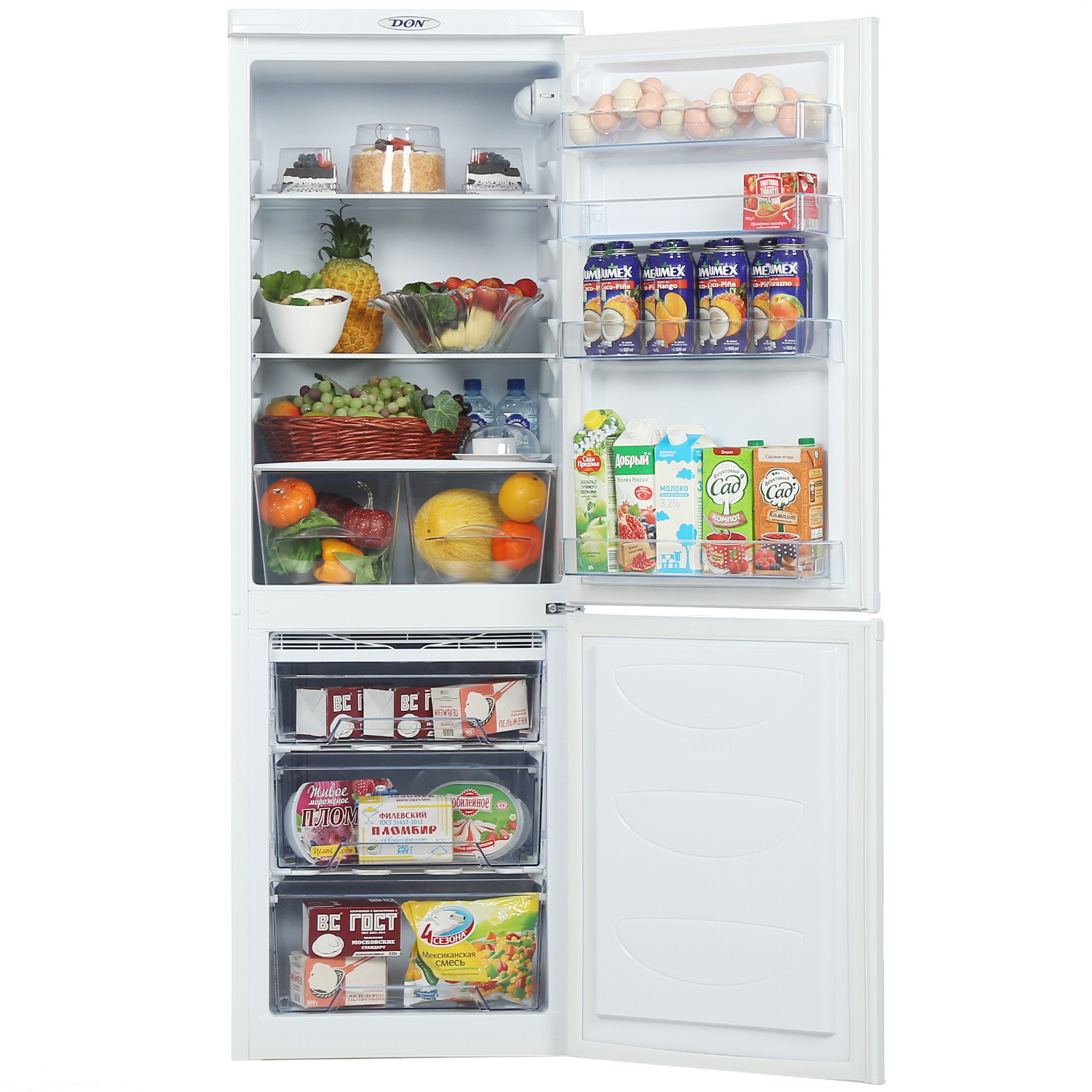 1229488 Холодильник с морозильником   DON R-290 B белый STDN-0109053 - Вид №6