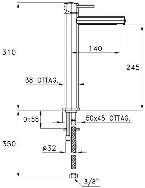 RUBINETTERIE STELLA Смеситель для умывальника Firenze 3222mchp - Вид №1