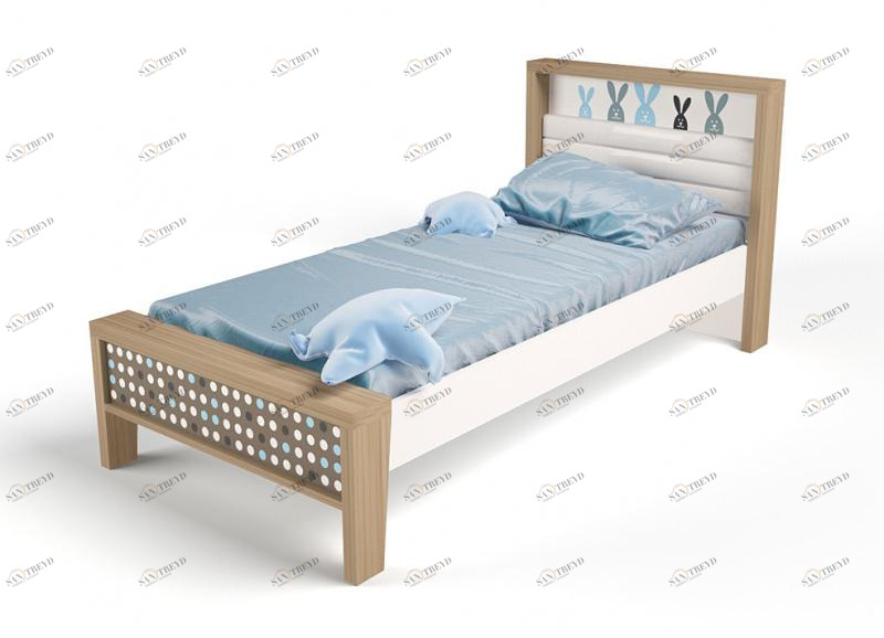 Кровать ABC-KING 190х120 №1MIX BUNNY №1 ( голубой) 4631147961372