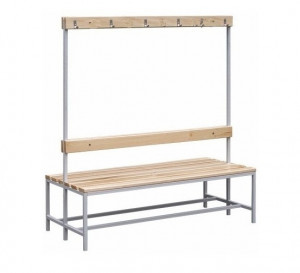 Скамья двусторонняя для раздевалок с вешалкой Sportpremier