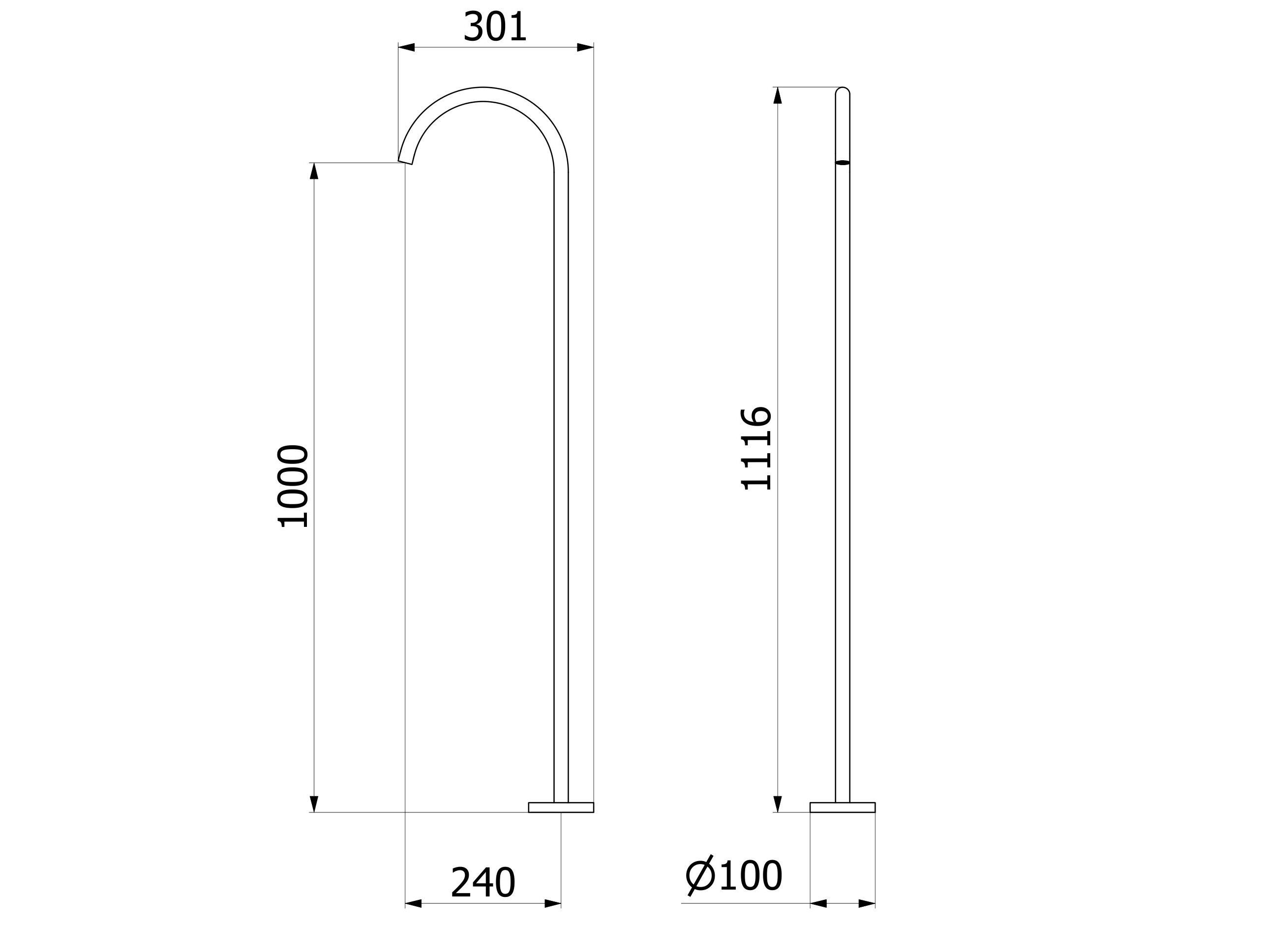 Стальной напольный дозирующий носик для умывальника IB M316 ARCH-00135257 - Вид №1