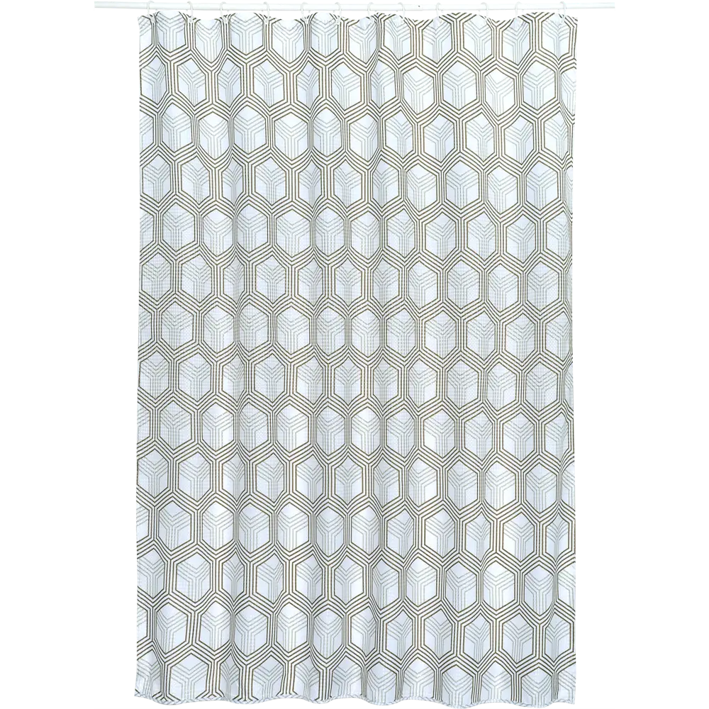 Штора для ванны Romb Zoloto, 180х200 см, полиэстер, цвет белый/бежевый BATH PLUS ШТОРЫ CHARME RED STLM-2073841 - Вид №1