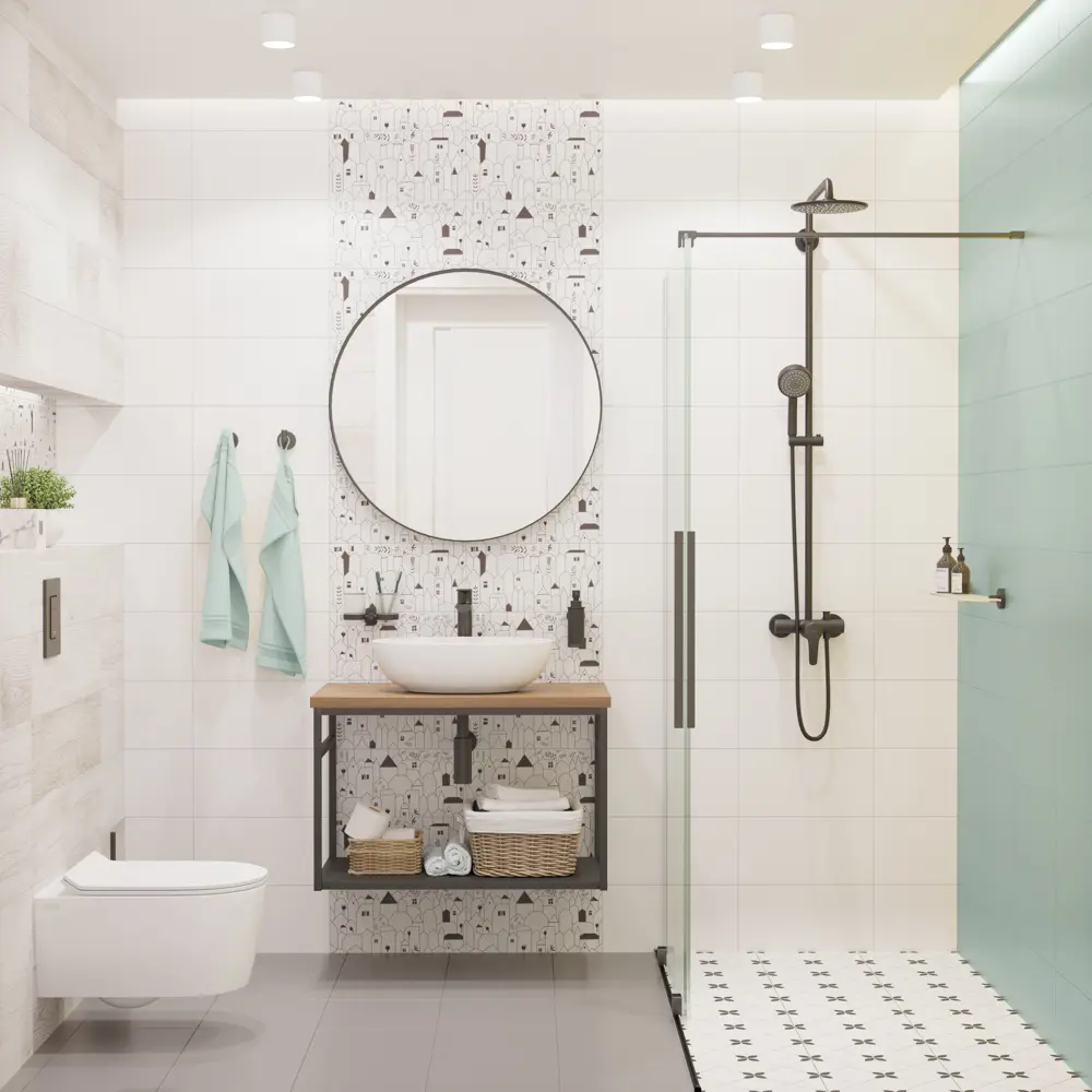 LB CERAMICS Play - керамогранитная плитка черно-белая 30×30 см 83719292 STLM-0043740 - Вид №4