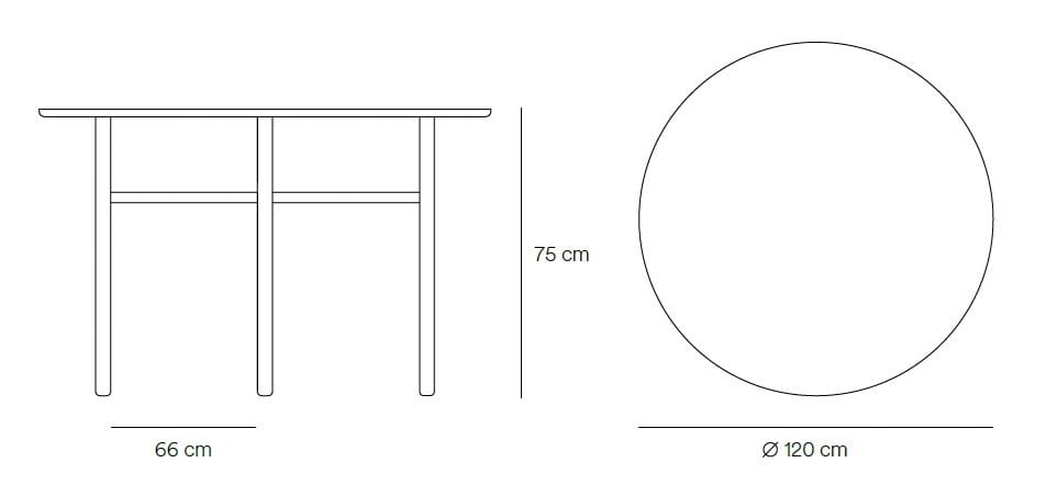 Круглый стол из шпона и каучукового дерева TEULAT Junco ARCH-00046431 - Вид №14