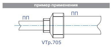 VTp.705.0.050020 Фитинг полипропиленовый – муфта переходная Valtec 50 x 20 мм  - Вид №9