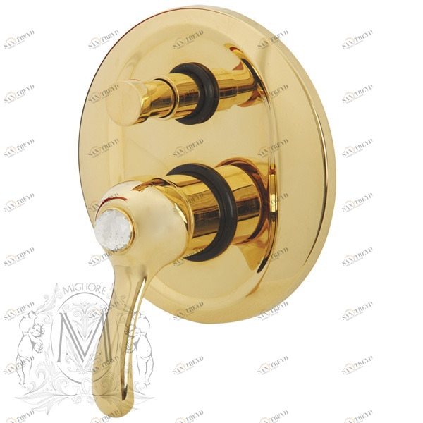 Смеситель MIGLIORE Lem Swarovski ML.LEM-1972.DO для ванны и душа с девиатором - золото 