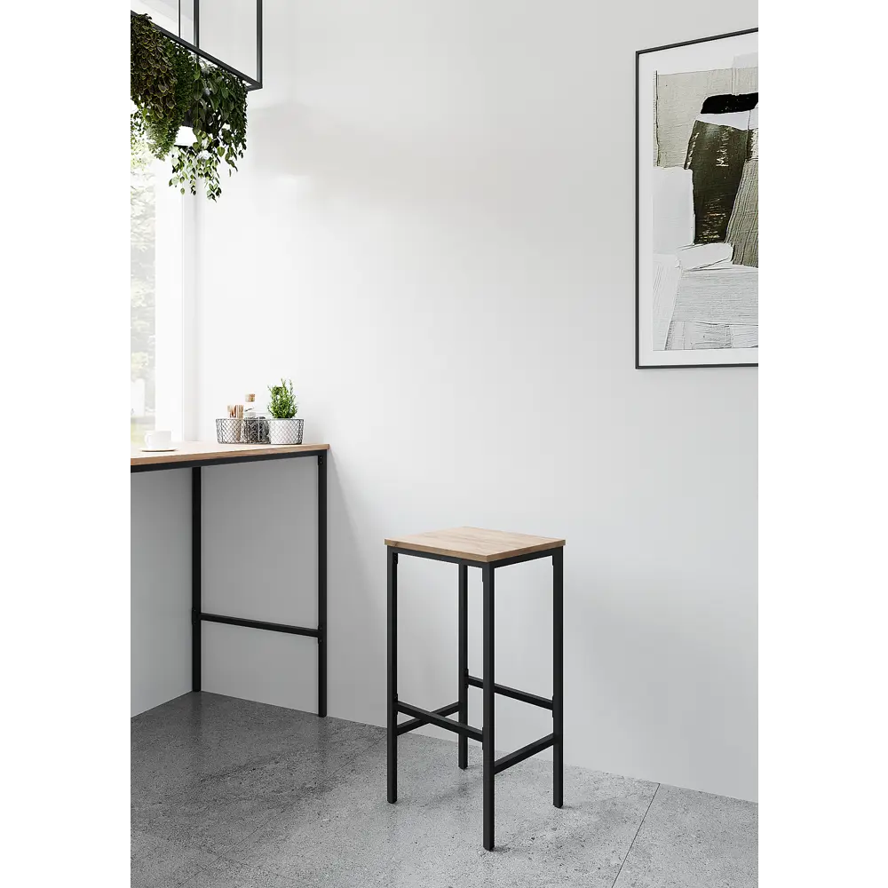 Santreyd Ferro - барный табурет с деревянным сиденьем и металлическим каркасом 87306001 STLM-0073688 - Вид №3