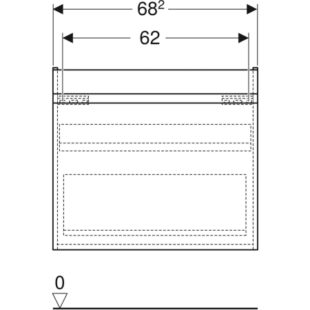 501.904.00.1 Шкафчик для раковины Geberit Renova Plan, с одним выдвижным ящиком и одним внутренним выдвижным ящиком Geberit  - Вид №49