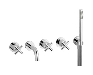 Настенный смеситель для ванной на дивертером и душевым гарнитуром. WE ARE IB yp250cc Chrome WOW
