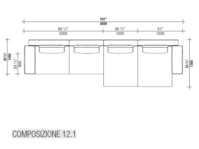 Угловой диван из ткани с полуостровом Lema Venise ARCH-00125173 - Вид №33