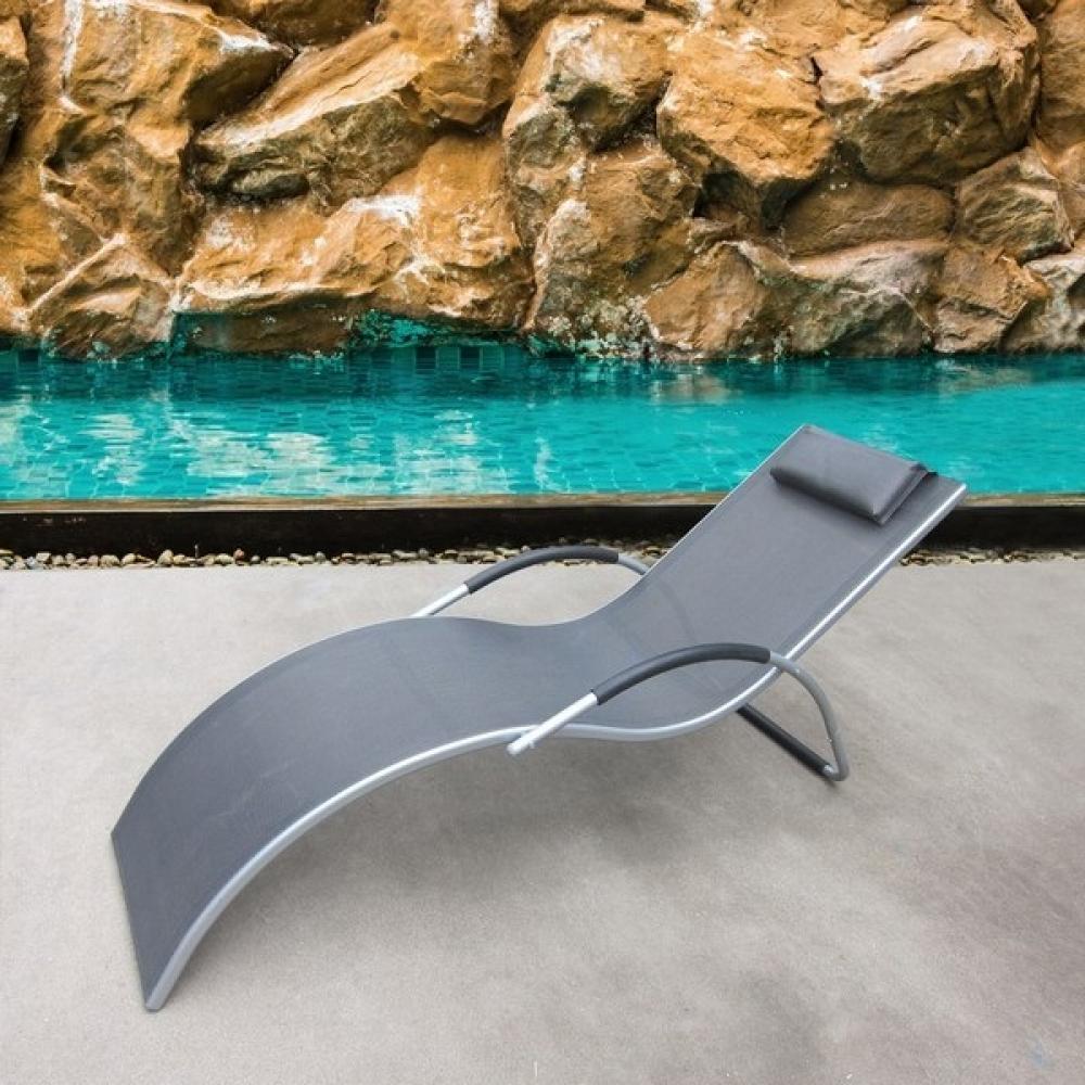 Шезлонг-лежак "Грация" Silver-Black AFINA  241145 Черный  - Вид №4