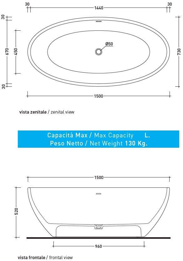 Ceramica Flaminia Отдельностоящая овальная ванна из pietraluce® App Ap176v/165v/150v - Вид №6