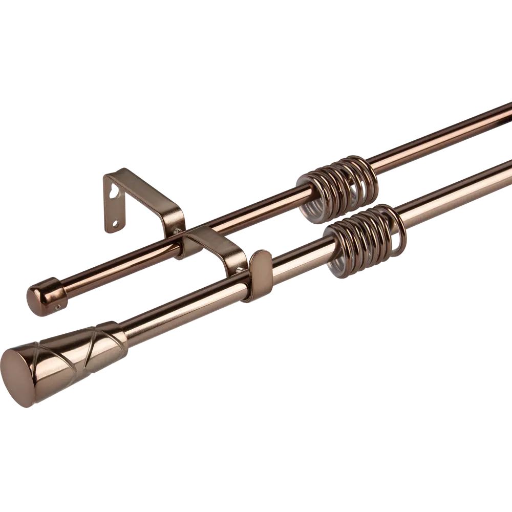 Карниз раздвижной двухрядный Inspire 160-300 см наконечник трапеция цвет коньячный 82544734 STLM-2064409 