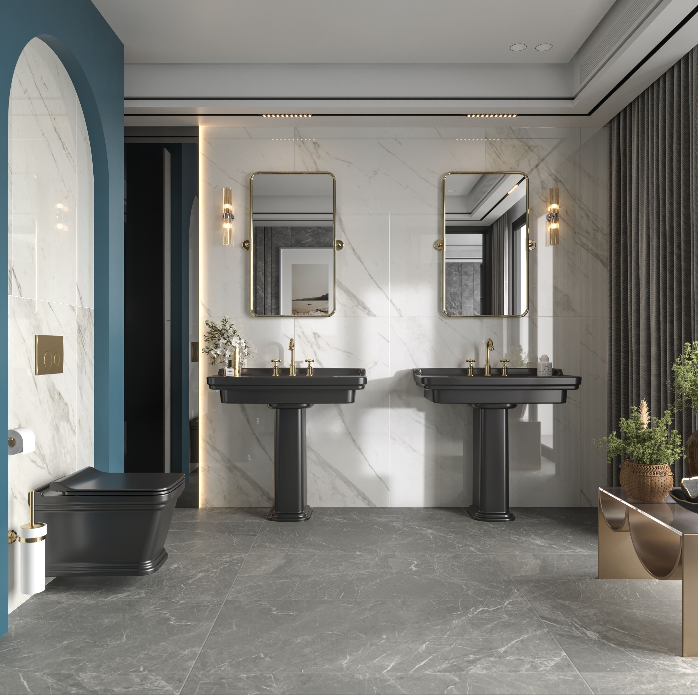 Умывальник Fireclay на колонне Kaleseramik сантехника ARCH-00027807 - Вид №5