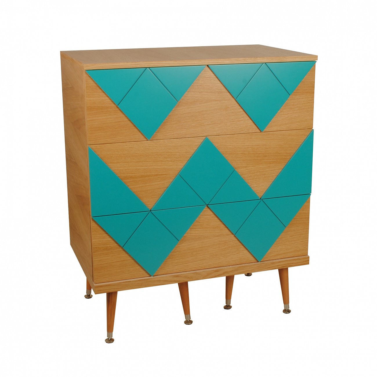 Комод с деревянными ножками и 3 ящиками белый Lady Woo WOODI  00-3965960 Бежевый;дуб сонома;белый  - Вид №2