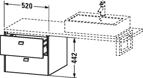 BR513709191 Шкафчик для консоли Brioso #BR5137 520 x 550 мм Серо-коричневый декор Duravit - Вид №1