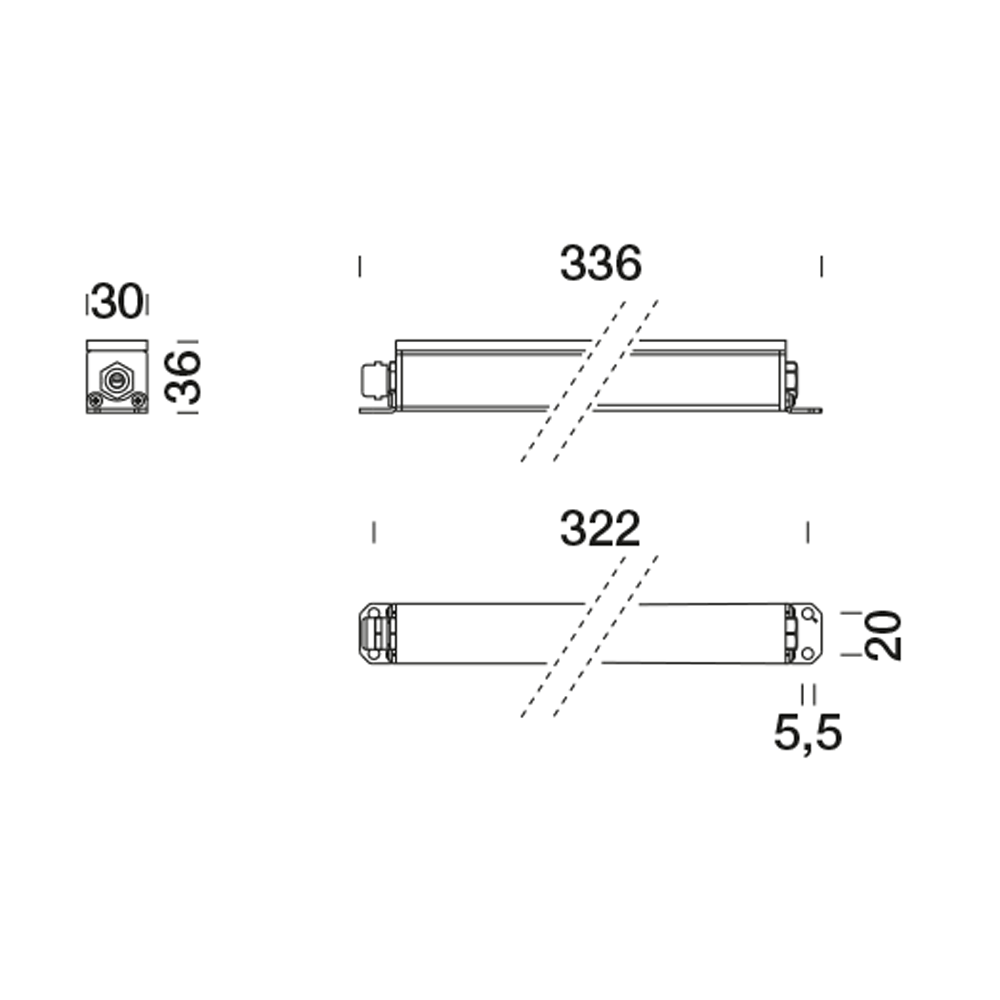 8419213 Встроенный светильник Platek MINI CORNICHE FULL INOX  MINI CORNICHE FULL INOX 300 mm - LED 3000K 26°  - Вид №2