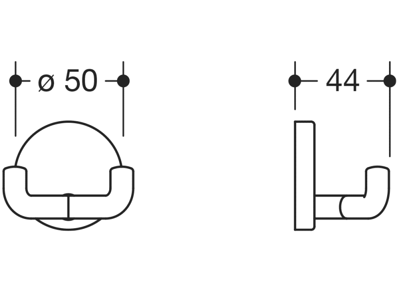 477.90.99025 двойной крючок HEWI Suizidhemmende Produkte  - Вид №2