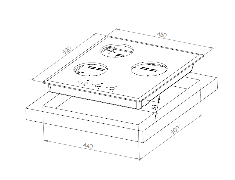 9144147 Газовая варочная поверхность Kuppersberg FG 45 W STDN-0048557 - Вид №11