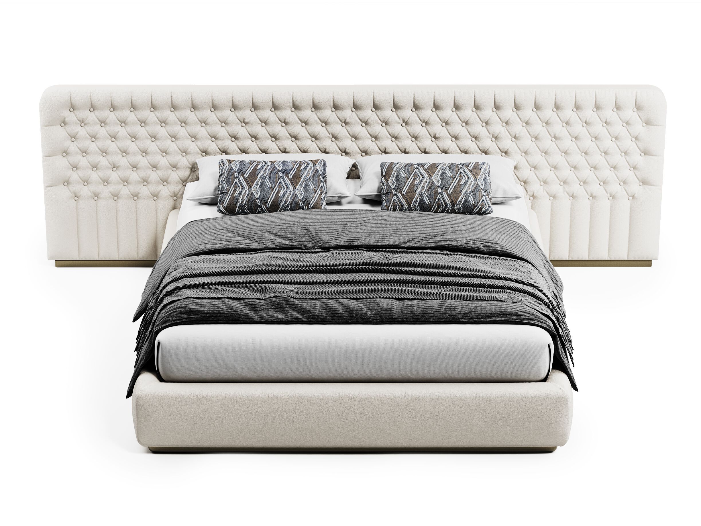 Кожаная двуспальная кровать с капитонным изголовьем Capital Collection OPERA ARCH-00138329 - Вид №3