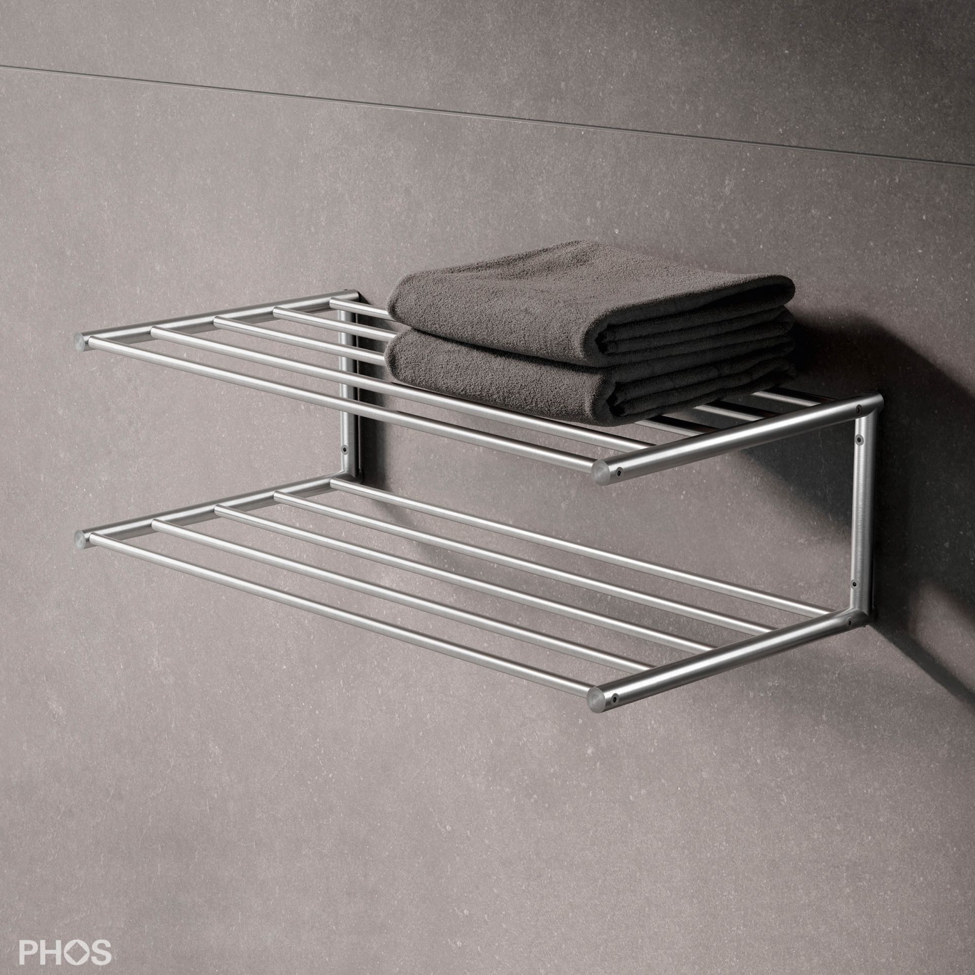 SR600-2W-B Полотенцесушитель настенный, 1 поле, 2 уровня, ширина 60 см PHOS 