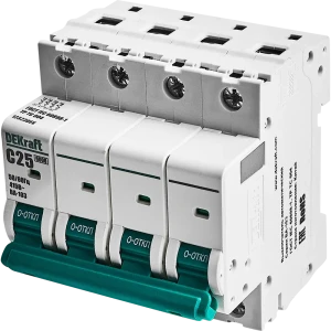 Автоматический выключатель DEKraft ВА-103 4P 25А для надежной защиты сети 88460952