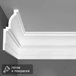 Плинтус потолочный полистирол для натяжного потолка Дизайн белый 48x128x2000 мм 89364734 STLM-2116640