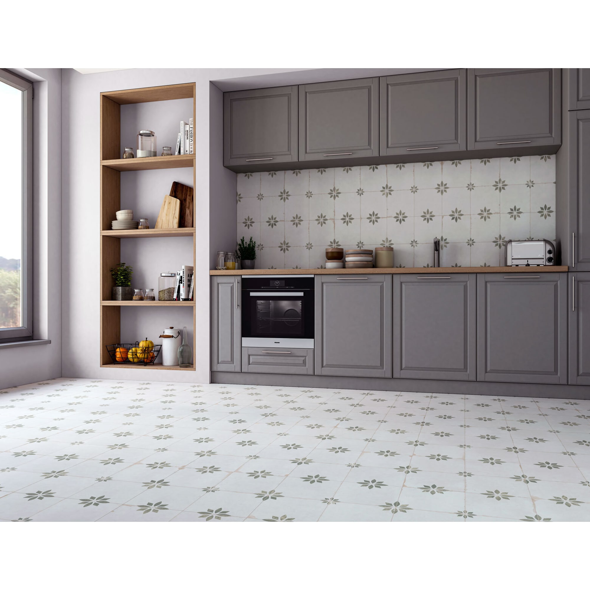 83763009 Плитка Memories Sage 45x45 см 1 м² цвет зеленый timeless Santreyd - Вид №2