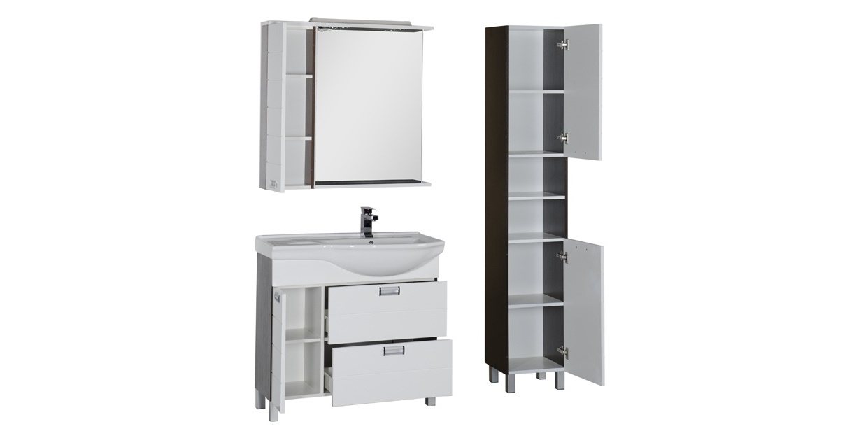 Комплект мебели Aquanet Сити 90 R белый/венге 00177536 - Вид №3