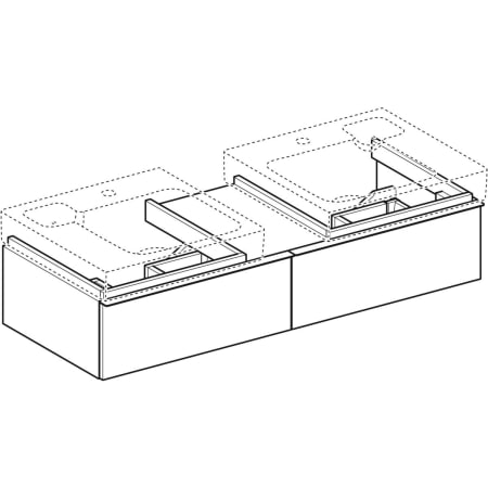840320000 Шкафчик для двух раковин Geberit iCon, с двумя выдвижными ящиками и полкой Geberit  - Вид №1