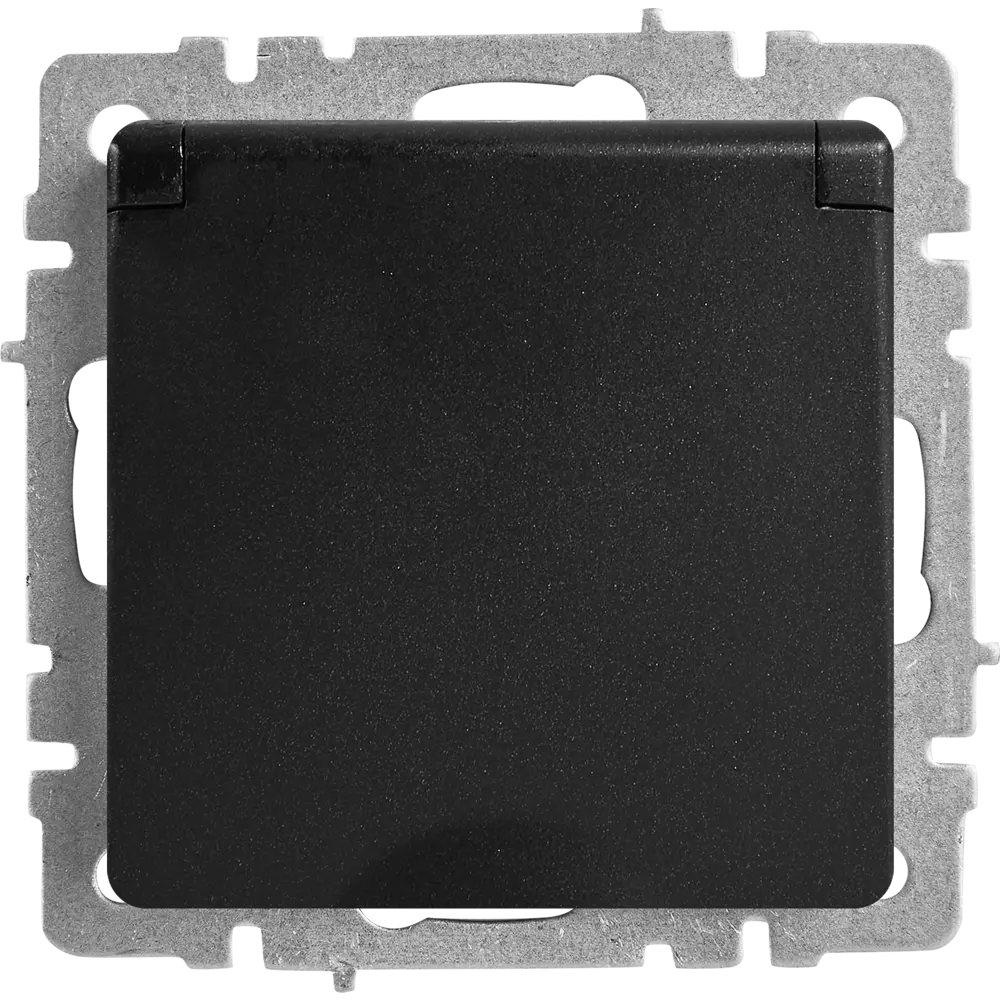 Влагозащищенная розетка IEK Brite с заземлением IP44 черная 87761549 STLM-1116708