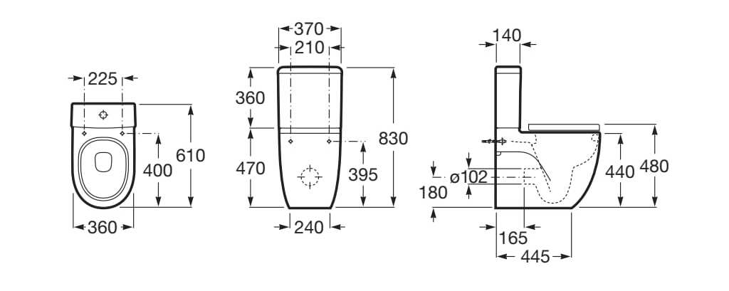 Китай моноблок стены провода туалет Roca Meridian ARCH-00137566 - Вид №2