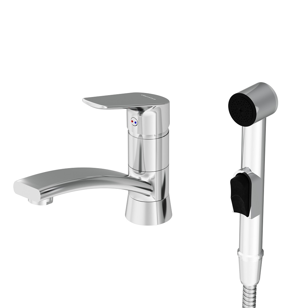 770230000 смеситель с поворотным изливом и гиг. душем Damixa Origin Bit  - Вид №2