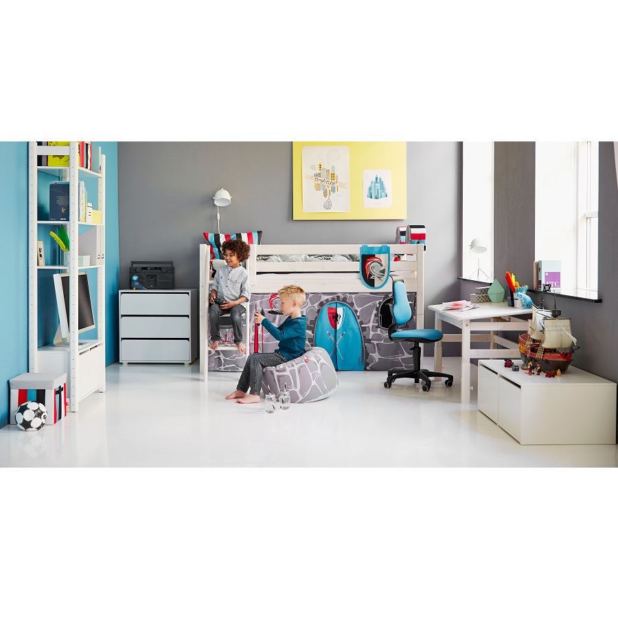 Кровать Flexa Classic с наклонной лестницей, белая, 200 см 9010308201 - Вид №4