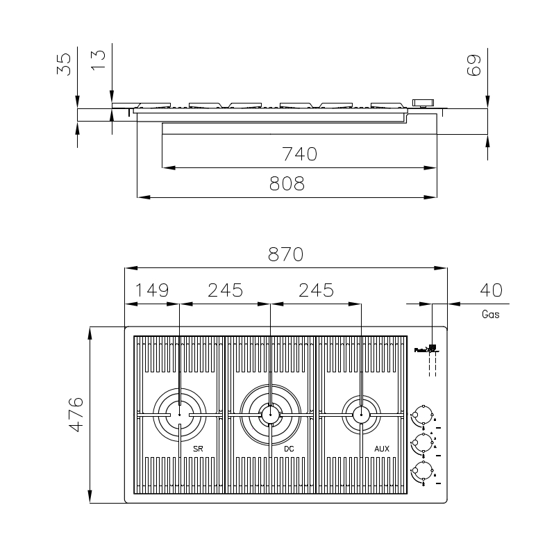 7680009 Варочная панель Milanello Gold - 7680 009 Fosterspa  - Вид №1