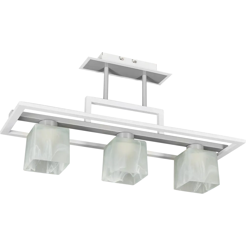 Люстра потолочная Модерн КС30092/3C, 3 лампы, 9 м², цвет белый КЛЮЧНИК STLM-2112244 - Вид №2