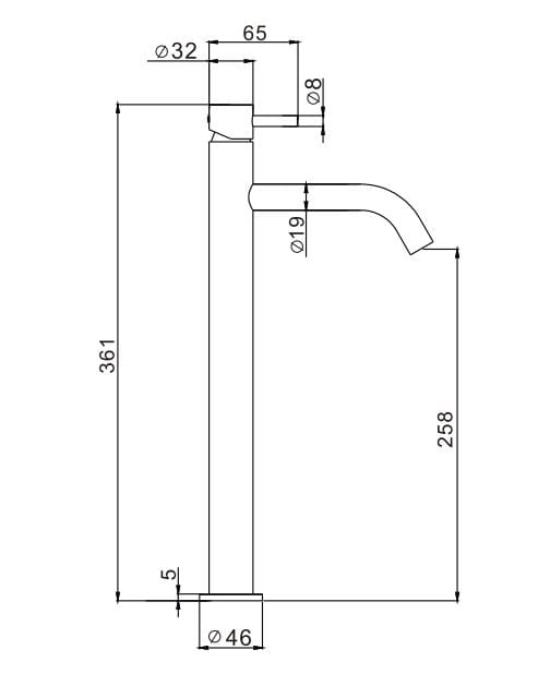 Однорычажный высокий смеситель для раковины CROSSWATER MPRO ARCH-00071983 - Вид №4