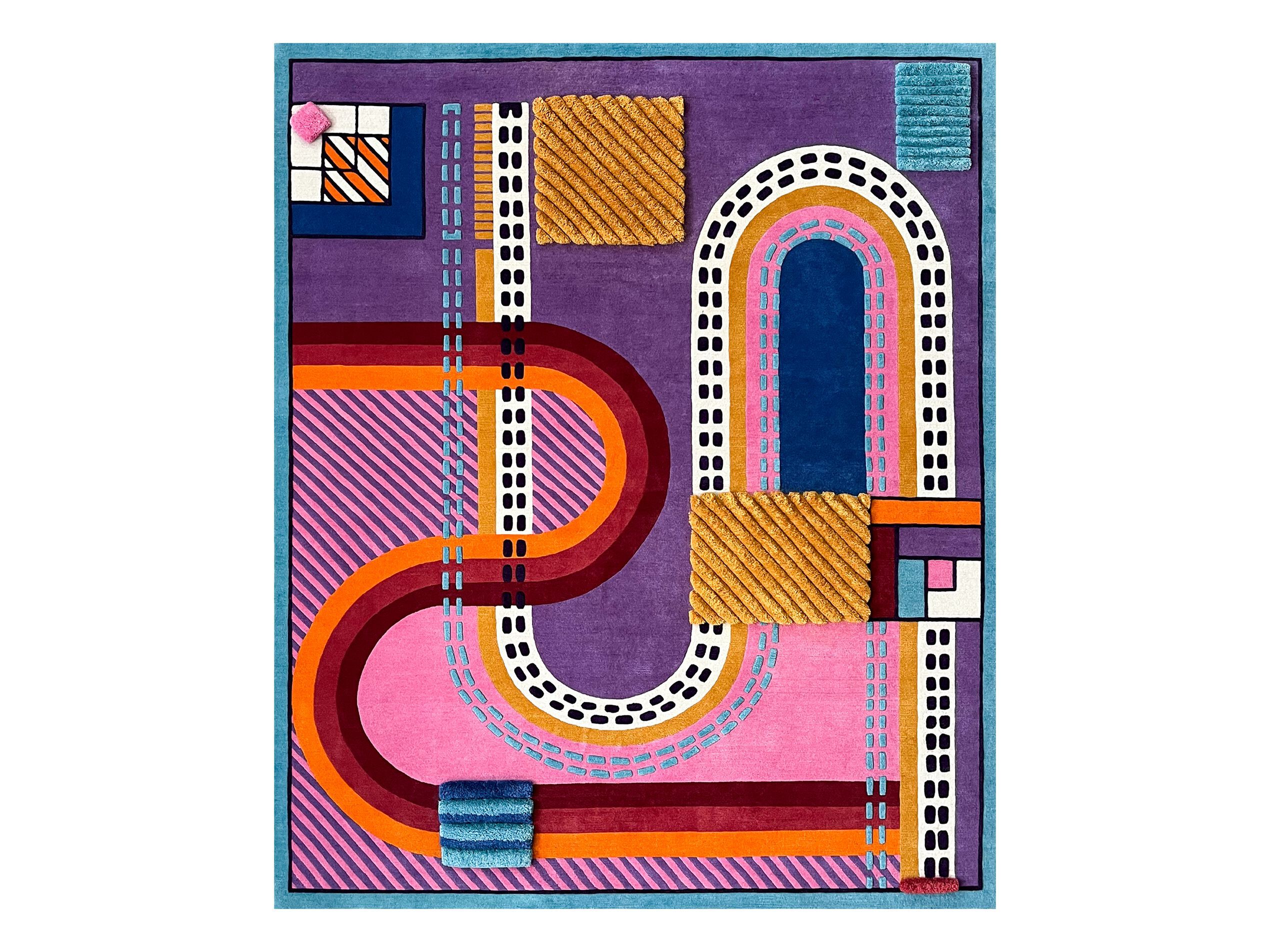 Прямоугольный ковер ручной работы Tapis Rouge абстракция III ARCH-00121730