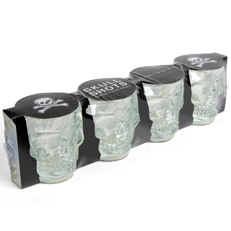 GL06 Набор стопок skull 4 шт 30 мл Kikkerland  - Вид №1