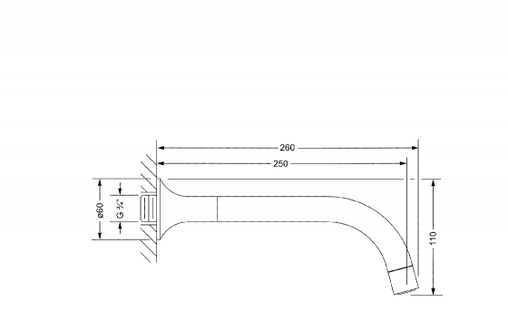 Настенный излив для ванны ¾" JOERGER Valenciaновинка 638.11.100.000 - Вид №1